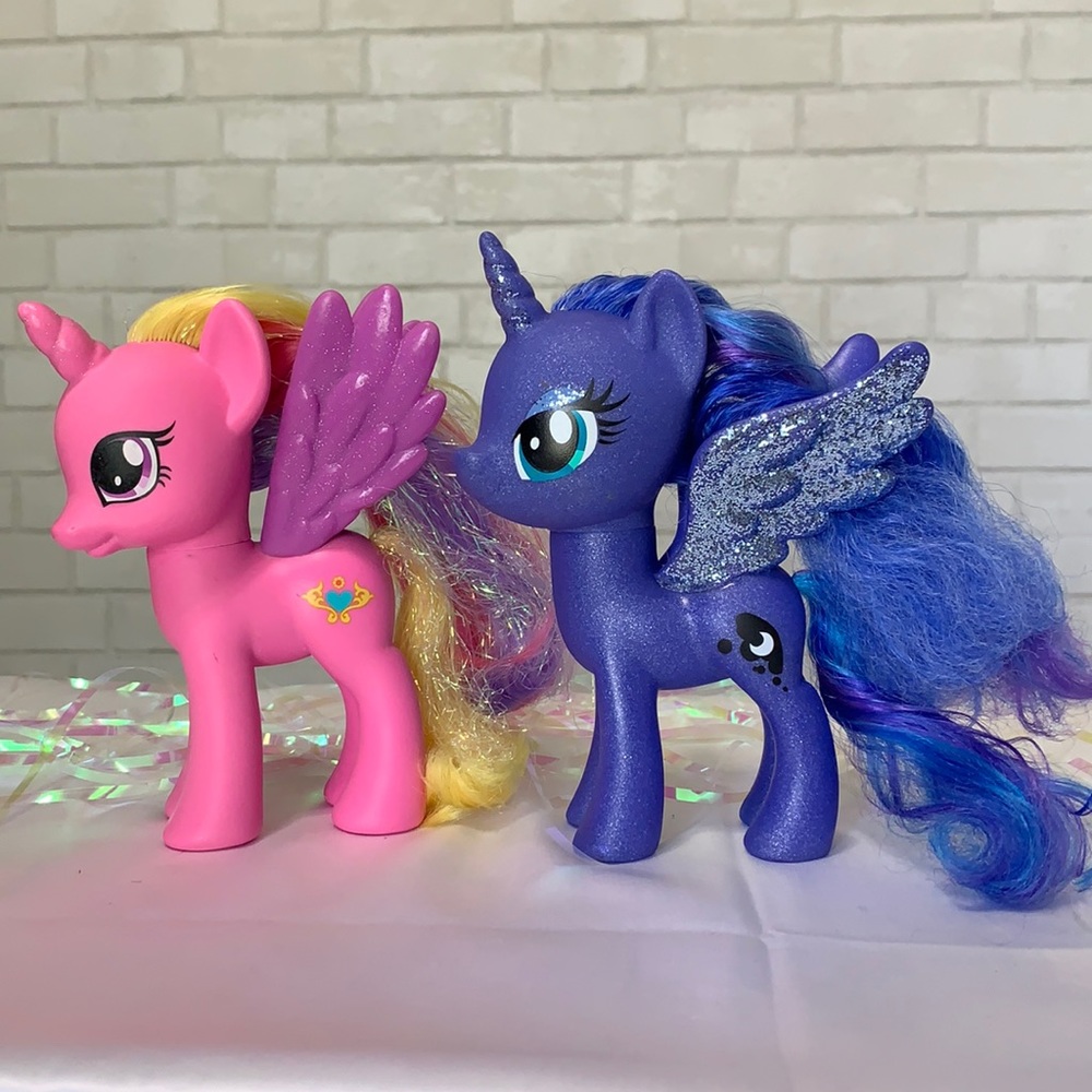My Little Pony G4 Lot Brushables Princess Luna & Cadance unicorns 6”